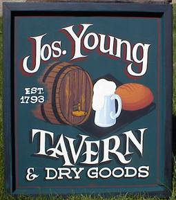 This wooden pub sign was based on an actual tavern that existed here in Gilmanton.